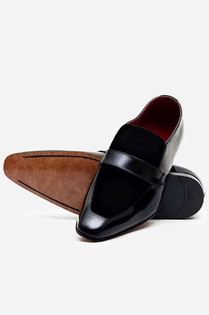 Footprint - Black Casual Velvet Leather Loafers