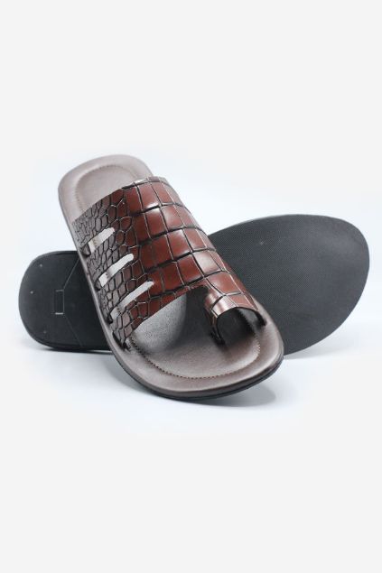 Footprint - Brown Casual Velvet Slippers