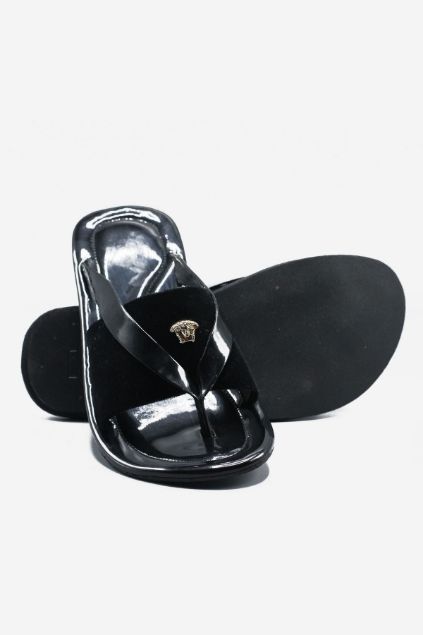 Footprint - 	Black Casual Leather Slippers